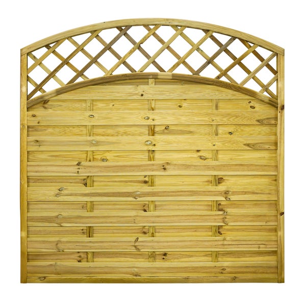 GartenLand Dichtzaun VARIO gebogen mit Rankgitter 180x180 cm Holzzaun Kiefer PEFC KDI Grün 44x44 mm Rahmen