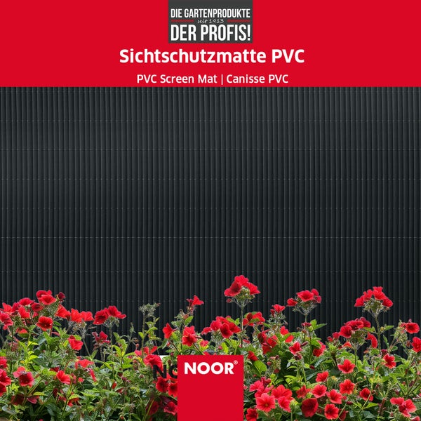 PVC Sichtschutz - 90x300 cm - Anthrazit - Hohlkammer Sichtschutzmatte - Wetterfest und langlebig - Blickdichter Sichtschutz und Dekorationselement