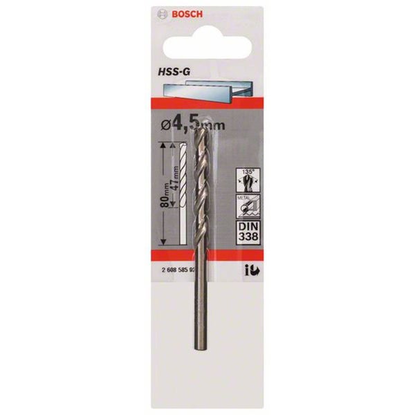 Bosch 1x Metallbohrer HSS-G DIN 338 4,5 x 47 x 80 mm - 2608585920