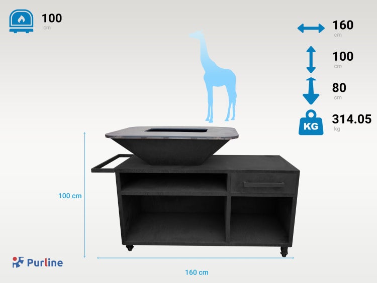 Abmessungen des Purline Grills