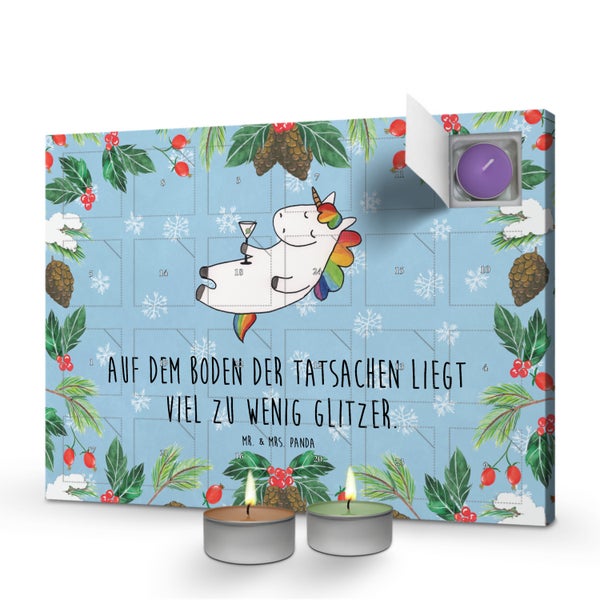 Mr. & Mrs. Panda Duftkerzen Adventskalender Einhorn Cocktail - Blau Pastell