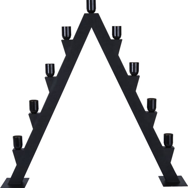 Schwarzer Schwibbogen mit neun Fassungen