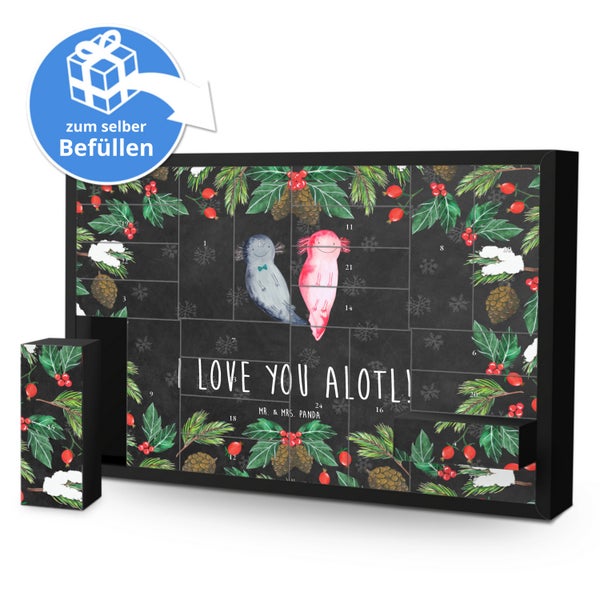 Mr. & Mrs. Panda Befüllbarer Adventskalender Axolotl Liebe - Schwarz