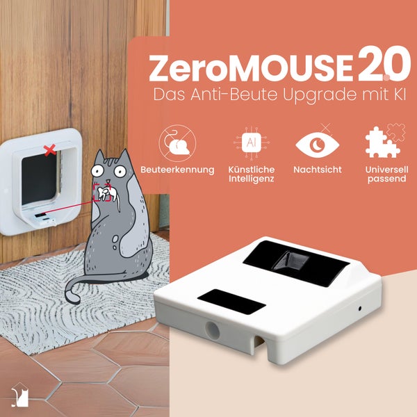 Zero MOUSE 20 Katzenklappe mit Beuteerkennung, künstlicher Intelligenz und Nachtsicht