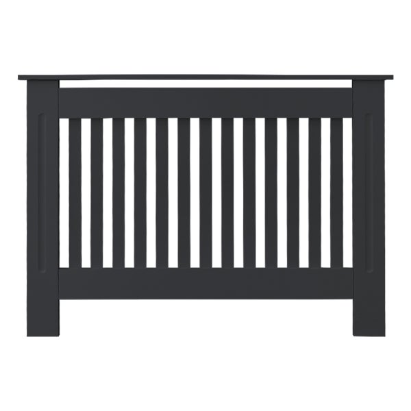 ECD Germany Heizkörperverkleidung Landhausstil 112x19x82cm Anthrazit aus MDF lackiert für Schlafzimmer Wohnzimmer Heizungsverkleidung Heizkörperabdeckung Heizungsabdeckung Heizung Heizkörper Abdeckung