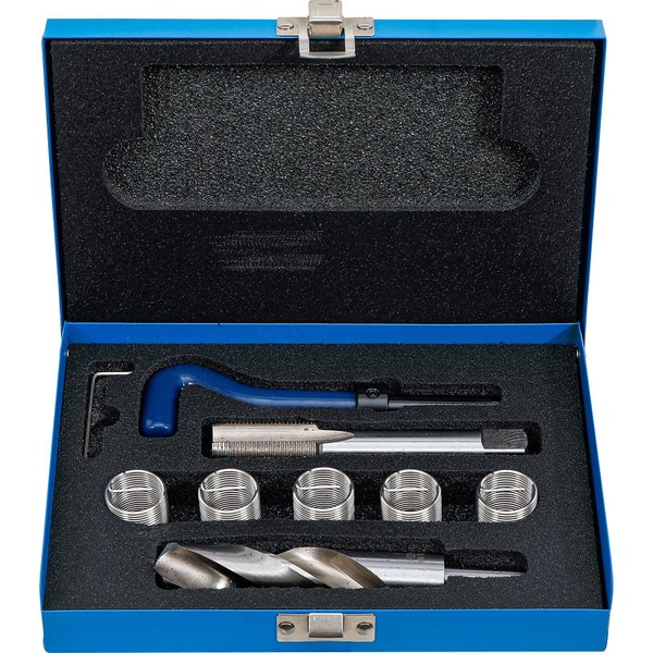 Gewindereparaturset im blauen Metallkoffer