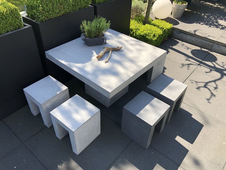 Cube Sitzwürfel Hocker Beistelltisch anthrazit
