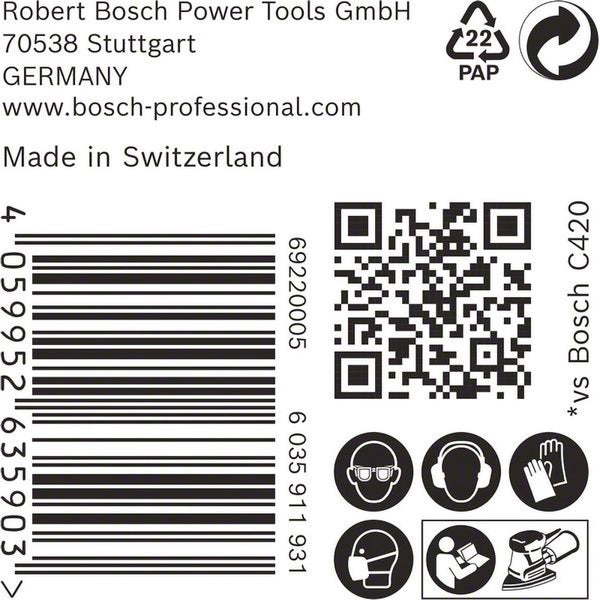 Bosch EXPERT C470 Schleifpapier, 100 x 150 mm, K 40, 50 Stück - 2608901640