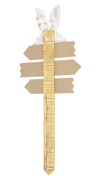 FRANK FLECHTWAREN | Gartenschild Osterparty, HOLZ, MDF, KUNSTSTOFF, 35 x 2,5 x 90 cm