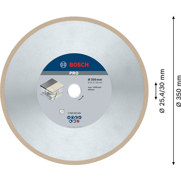 Bosch PRO Ceramic Diamanttrennscheibe 350 x 30/25,4 mm - 2608602640