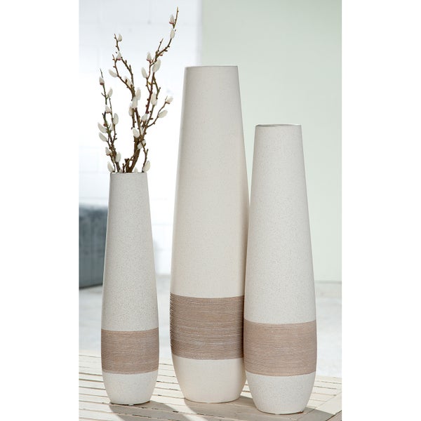 Vase GILDE Höhe 66 cm creme Keramik