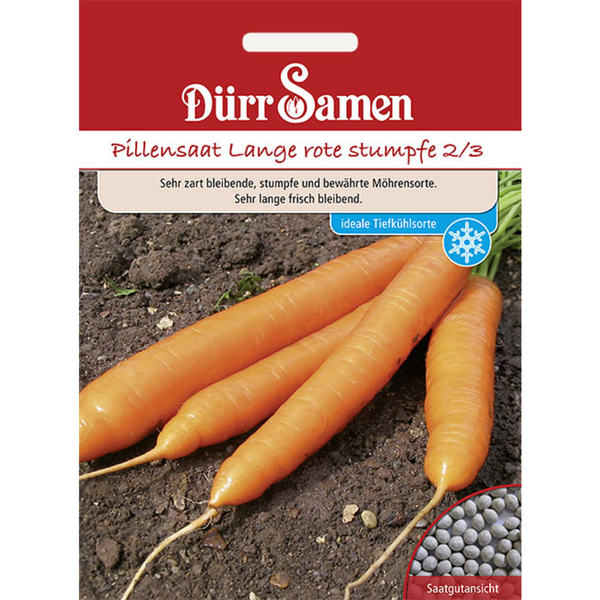 Möhren Pillensaat Lange rote stumpfe Saatgut von Dürr Samen