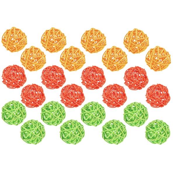Knabberbälle aus Rattan für Kleintiere, Set mit 21 Stück