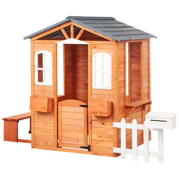 Garten Spielhaus AMPELIKO Tannenholz Braun