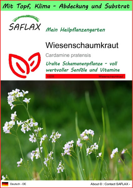 SAFLAX Garden to go - Wiesenschaumkraut - Cardamine pratensis - 100 Samen - Mit Topf, Klima - Deckel und Anzuchtsubstrat