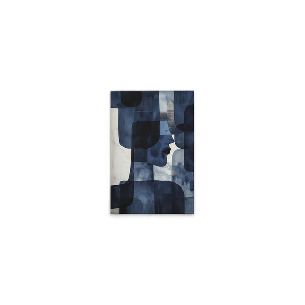 Abstrakte Wandkunst mit Damenprofil und geometrischen Formen