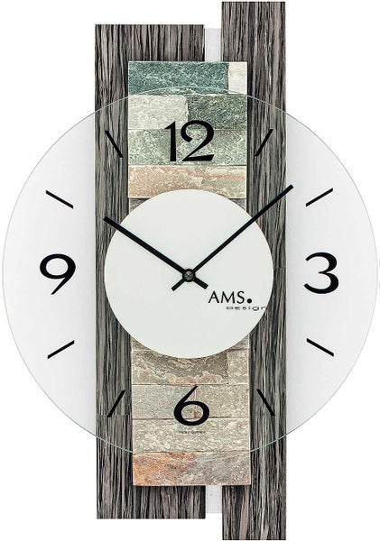 AMS 9544 Wanduhr modern 40 cm x 28 cm x 6 cm