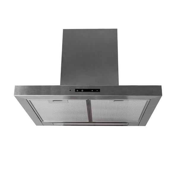 Dunstabzugshaube aus Edelstahl mit Bedienfeld