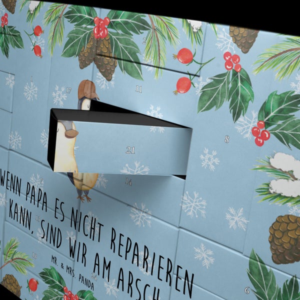 Mr. & Mrs. Panda Befüllbarer Adventskalender Wenn Papa es nicht reparieren kann, sind wir am Arsch - Blau Pastell