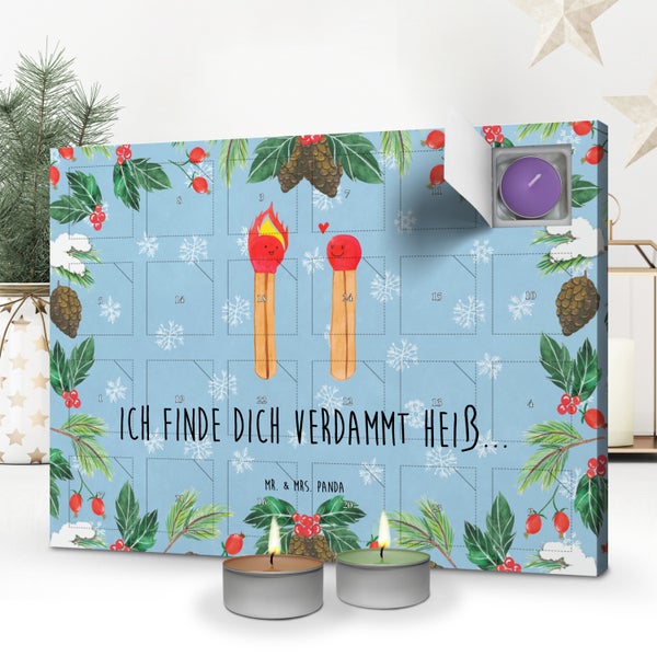 Mr. & Mrs. Panda Duftkerzen Adventskalender Streichhölzer - Blau Pastell