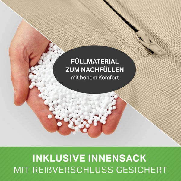 Sitzsack Nachfüllmaterial aus Styroporkügelchen mit Innensack und Reißverschluss