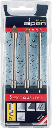 Alpen Profi Glas ATM 3 Glasbohrer Set, drei Größen
