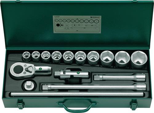 Stahlwille Steckschlüsselsatz 55/10/6 16tlg. 3/4″ SW 22-50 mm Anzahl Zähne 36 6-kant - 96050104