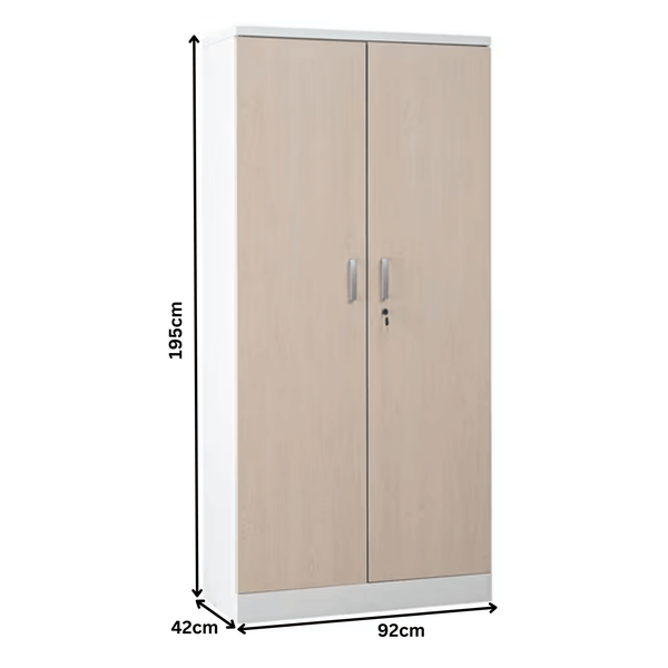 PROREGAL Aktenschrank Beetle 4 Fachböden HxBxT 195 x 92 x 42 cm Weiß & Ahorn