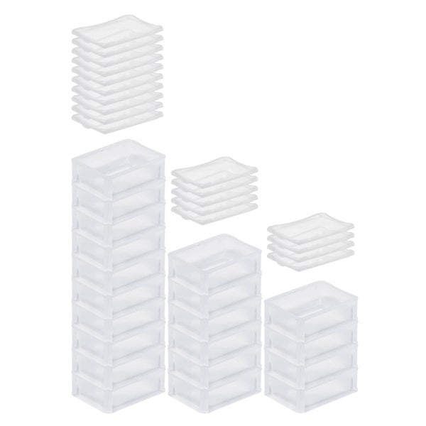 PROREGAL SuperSparSet 20 x Transparenter Eurobehälter BasicLine Mit Geschlossenem Griff und Klickdeckel HxBxT 7 x 15 x 20 cm 1,3 Liter Eurobox