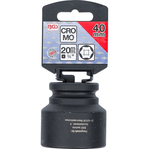 BGS technic Steckschlüssel-Einsatz aus Chrom Molybdän Stahl, 40 Millimeter