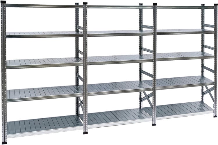 PROREGAL Fachbodenregal Stecksystem Proximo Komplettregal HxBxT 200 x 450 x 40 cm 5 Ebenen Fachlast 130 kg Beidseitig Nutzbar Verzinkt