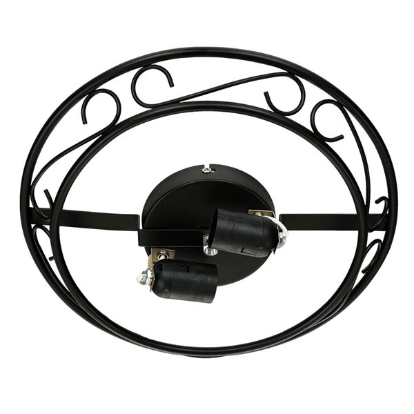 Deckenleuchte mit zwei Fassungen und Metallgestell