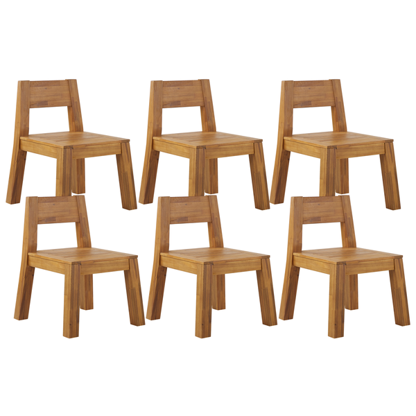 Gartenstuhl 6er Set LIVORNO Akazienholz Braun