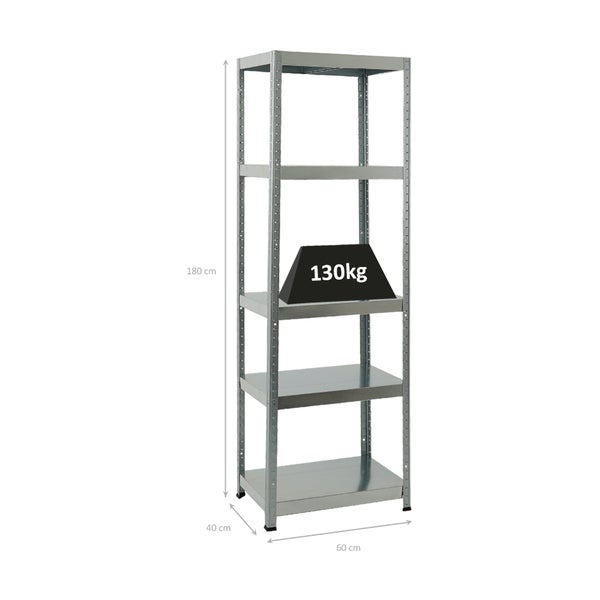 PROREGAL Schwerlastregal Steel Eagle HxBxT 180 x 60 x 40 cm Fachlast 130 kg Verzinkt