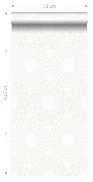 Tapetenrolle mit einem Muster aus Kreisen, 53 cm breit und 10,05 m lang