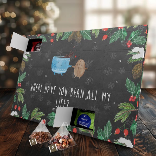Mr. & Mrs. Panda Tee Adventskalender Kaffee Bohne - Schwarz