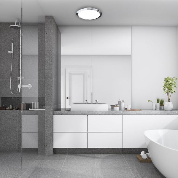 LED Deckenleuchte, chrom, IP44, 1xLED/12W