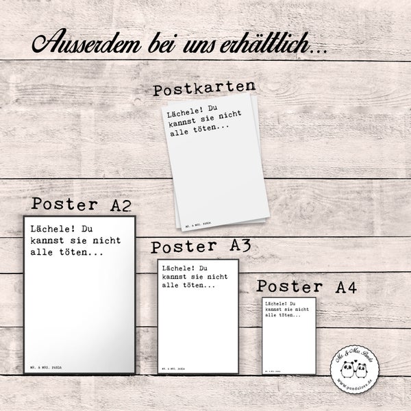 Mr. & Mrs. Panda DIN A4 Poster Lächele! Du kannst sie... - Weiß