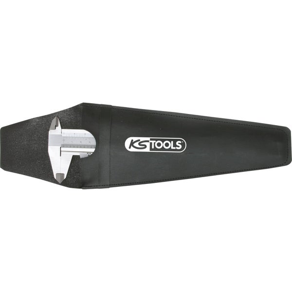 Technische Zeichnung eines Messschiebers mit Bemaßung und KS Tools Logo.