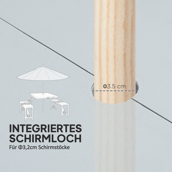 Outsunny Campingtisch Klapptisch mit 4 Stühle Klappbarer Gartentisch aus Aluminium leicht Multifunktionstisch 4 Personen Beistelltisch für Garten Terrasse Balkon 85,5 x 135cm Grau