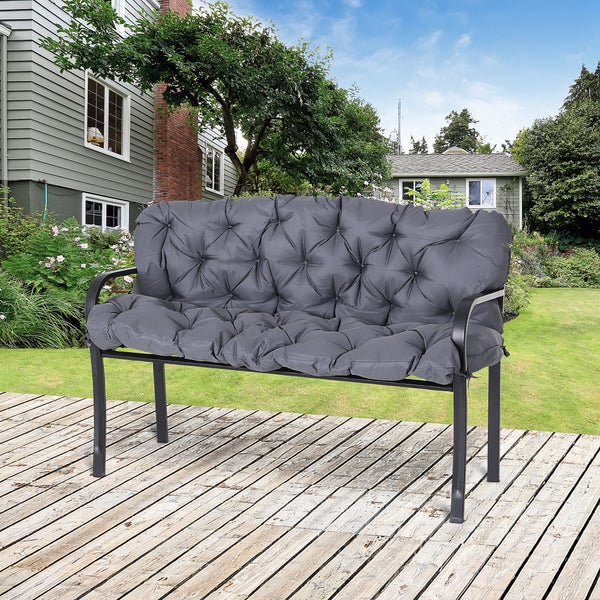Outsunny Bankauflage, Sitzkissen, 150 x 98 x 8 cm, Baumwolle, Dunkelgrau