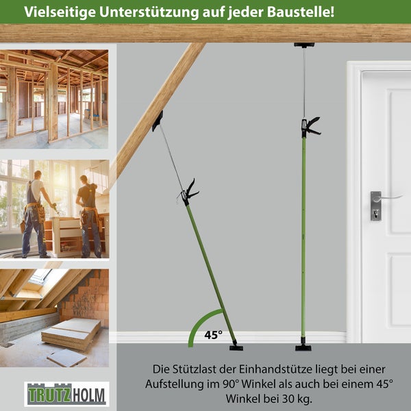 4x Deckenstütze Einhandstütze Montagestütze Teleskopstütze 115-290cm 45° Winkel rutschfest