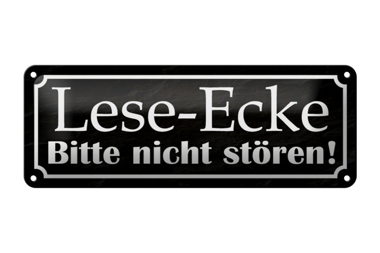 Blechschild Spruch 27x10cm Lese-Ecke bitte nicht stören Dekoration