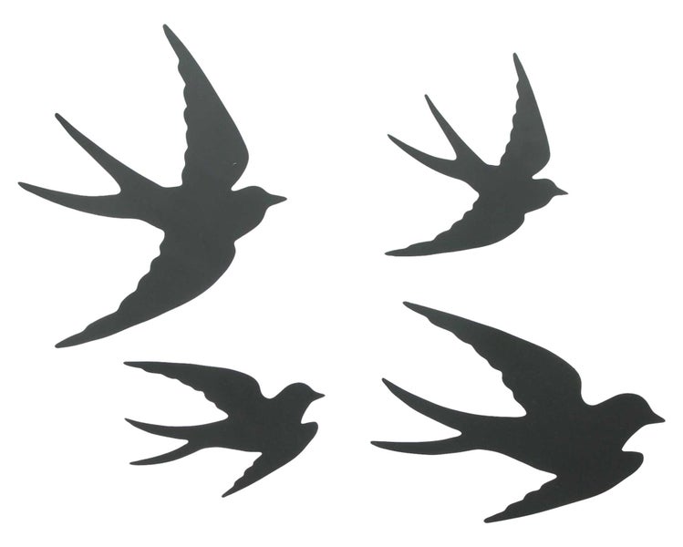 FRANK FLECHTWAREN | Wandhänger Vögel, 4er Set, METALL, 16 x 0,5 x 13 cm, 23,5 x 0,5 x 18 cm, 15 x 0,5 x 18,5 cm, 19,5 x 0,5 x 27 cm