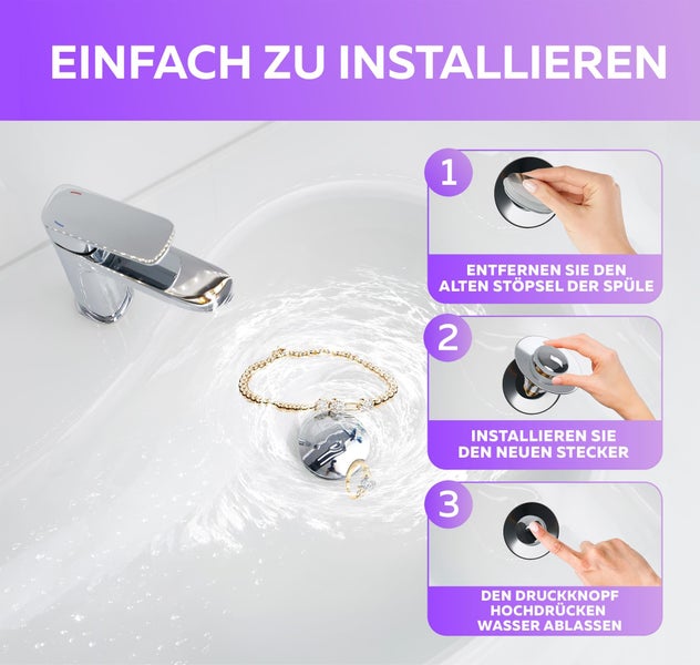 Anleitung zur Installation eines Waschbeckenstöpsels