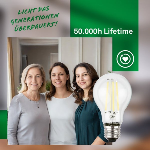 2er Set LED Leuchtmittel E27 LED Lampe A60 Warmweiß Effizienzklasse A