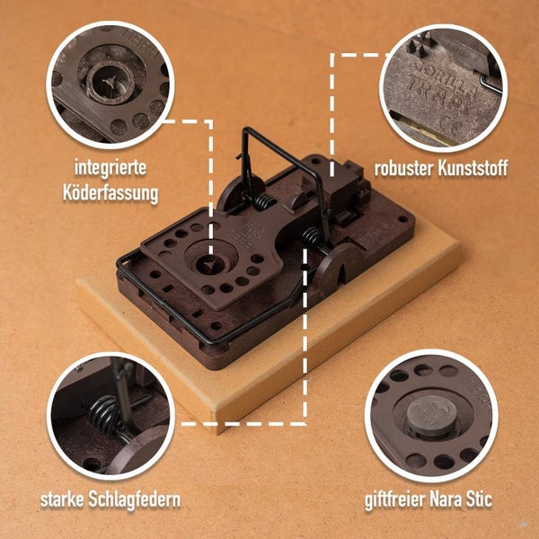 Rattenfalle inkl. Monitoring-Block 2er Set