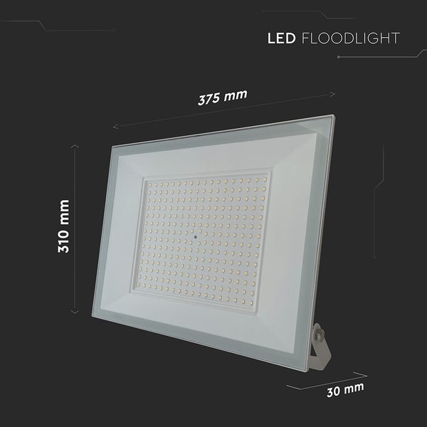 LED-Strahler mit den Maßen 375 mm Breite, 310 mm Höhe und 30 mm Tiefe