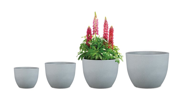 Scheurich Firenze 60, Pflanzgefäß/Blumentopf/Pflanzkübel, rund,  aus Kunststoff Farbe: Stony Grey, 59,5 cm Durchmesser, 45,8 cm hoch, 85,5 l Vol.