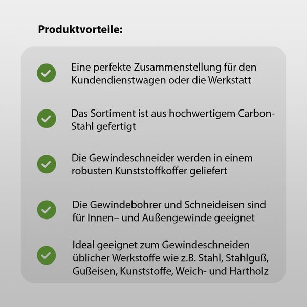 Gewindeschneidsatz 110 tlg zoll/metrisch Gewindeschneider Gewindebohrer UNC/UNF